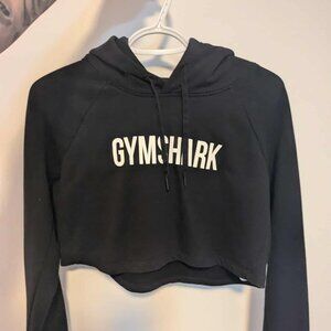 Gymshark Cropped Hoodie Pullover - Black - Small